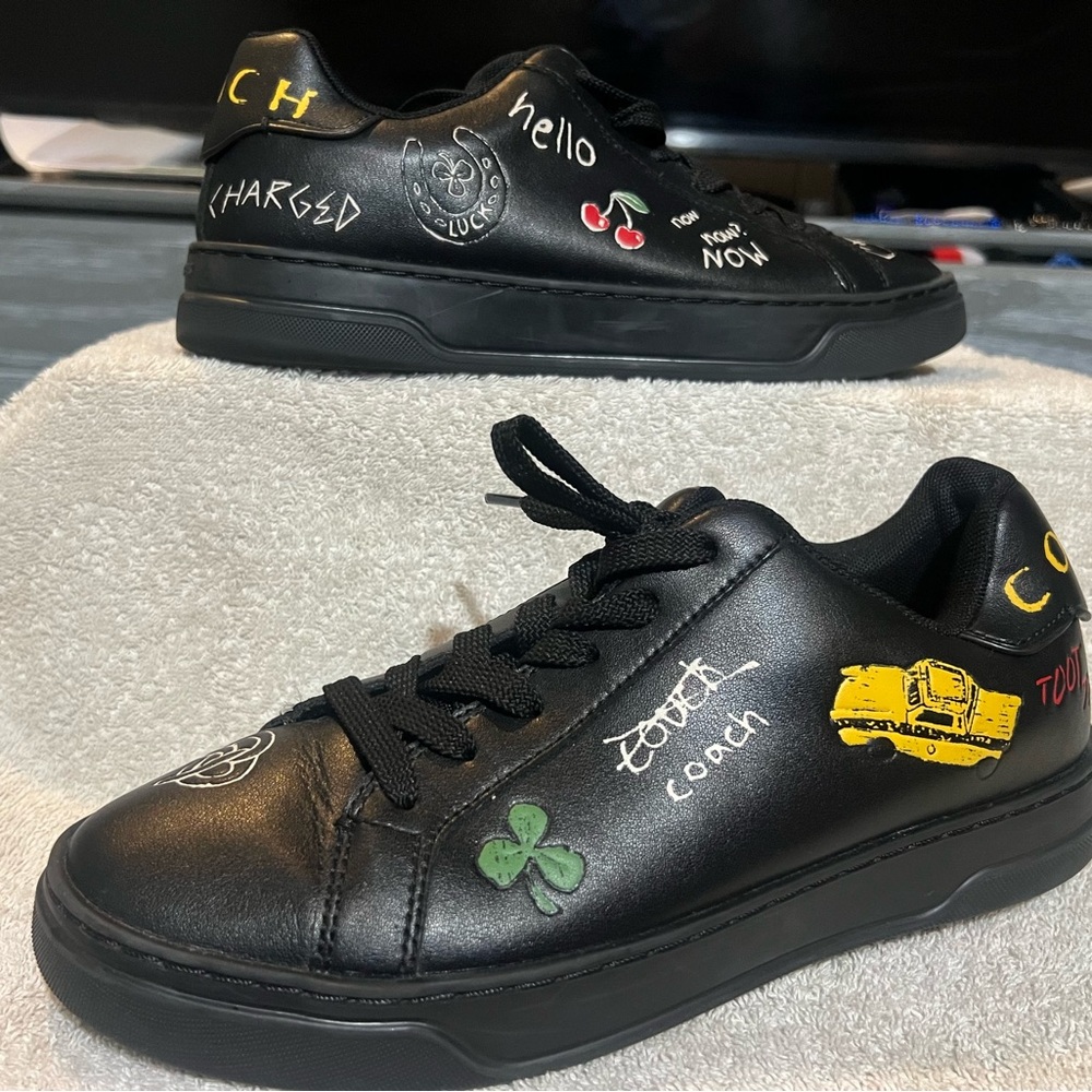 Coach High line signature low top charcoal/black sneaker - Picture 2 of 7